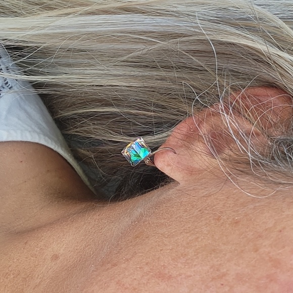 Prismatic Cube Drop Earrings - Picture 3 of 7